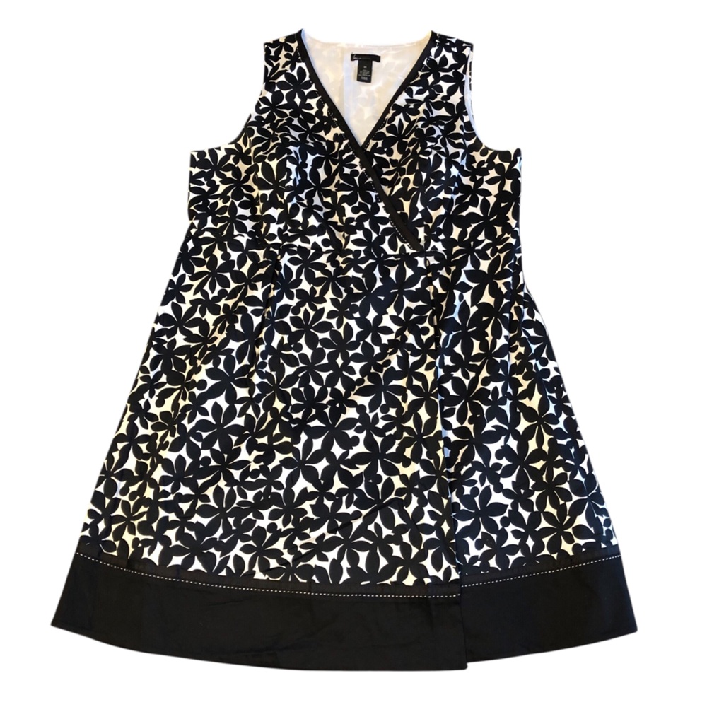 Lane Bryant Black and White Floral Print Sleeveless Dress